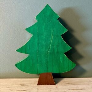Wooden Christmas Tree Holiday Shelf Decor